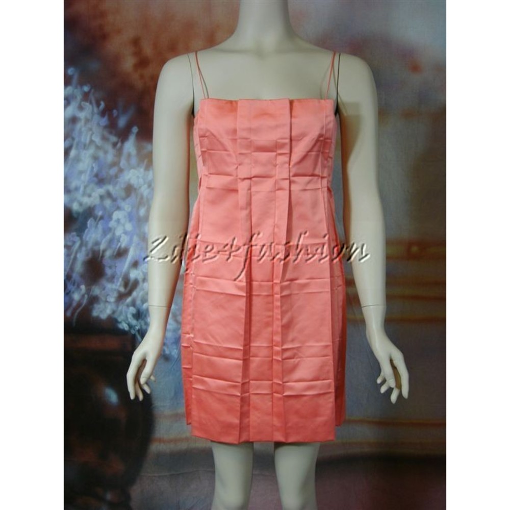 $1600 NWT MARC JACOBS Sexy Salmon Pink Pleated Silk Blend Mini Dress 6